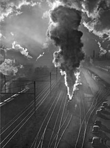 Train yard Baltimore, Maryland 1945 A. Aubrey Bodine